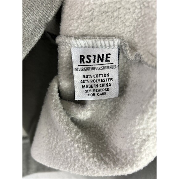RS1NE Men's M/L Remains Endless Gray Embroidered Fleece Sweatshirt Hoodie **READ - Picture 13 of 15